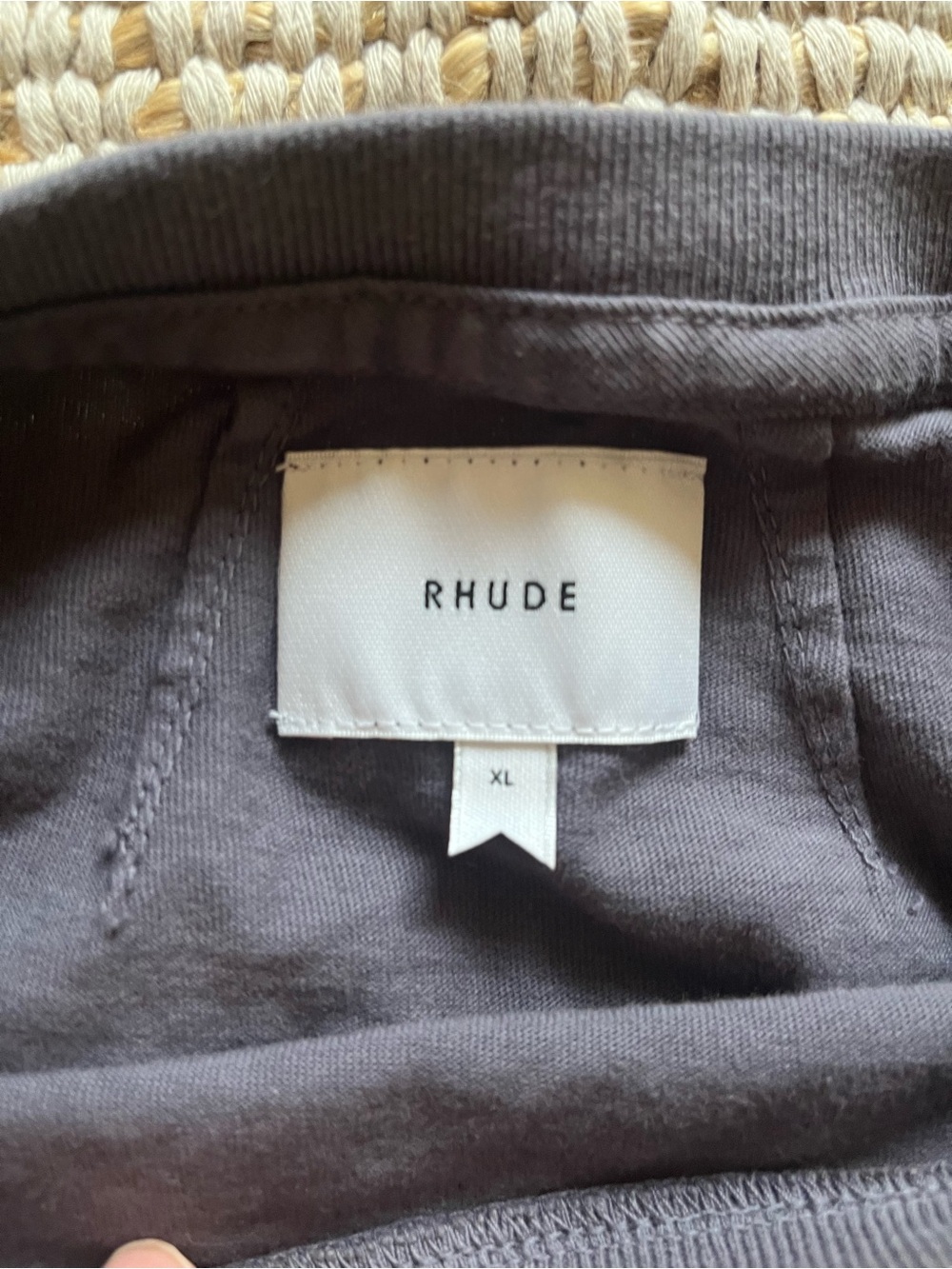 Rhude Dark Gray Short Sleeve Tee with Yellow Derby Graphic - Picture 3 of 4